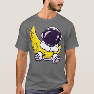 Cute Astronaut With Sickle Moon Cartoon1 T-Shirt