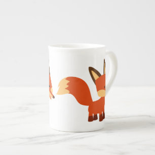 Cute Astute Cartoon Fox Bone China Mug