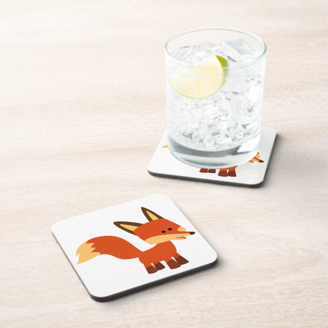 Cute Astute Cartoon Fox Coasters Set (Right Side)