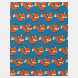 Cute Astute Cartoon Fox fleece Blanket