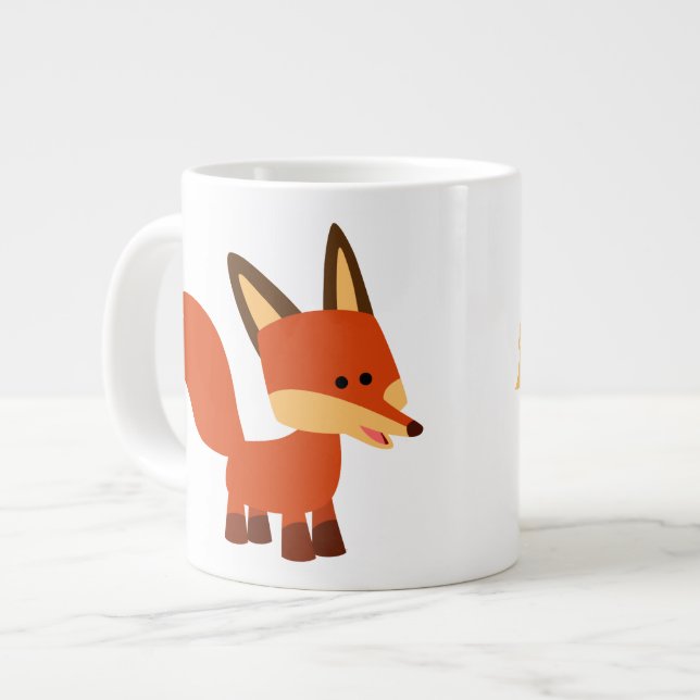 Cute Astute Cartoon Fox Jumbo Mug (Front Left)