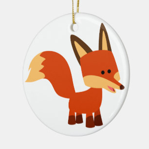 Cute Astute Cartoon Fox Ornament