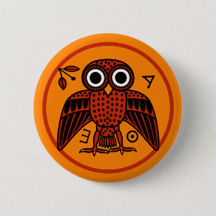 Cute Athenian Owl from Ancient Greece 2 Inch Round Button