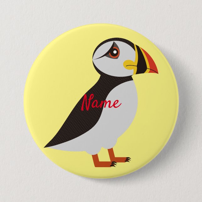 Cute Atlantic puffin design Thunder_Cove 3 Inch Round Button (Front)