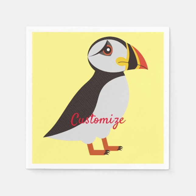 Cute Atlantic puffin design Thunder_Cove Napkin (Front)