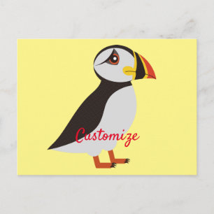 Cute Atlantic puffin design Thunder_Cove Postcard