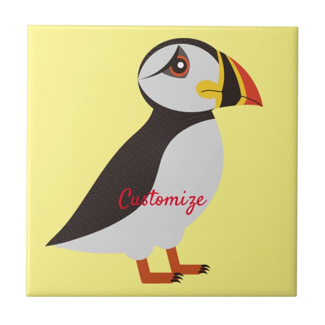 Cute Atlantic puffin design Thunder_Cove Tile (Front)