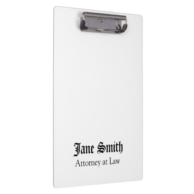 Cute Attorney at Law Personalized Name Clipboard  (Right)