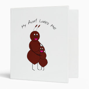 Cute Aunt and Child Ant Cartoon Family Binder