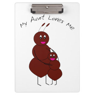 Cute Aunt and Child Ant Cartoon Sweet Famiy Clipboard