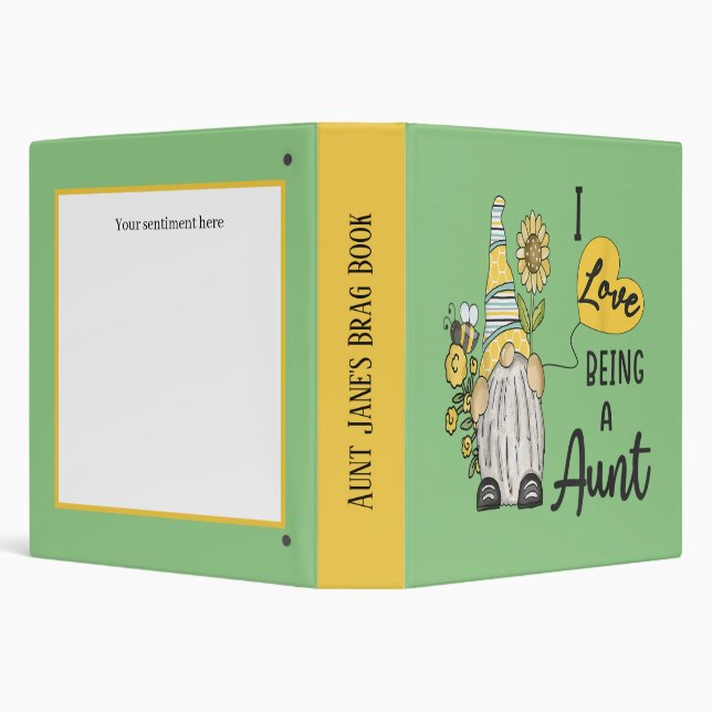 cute Aunt brag book add sentiment Binder (Background)