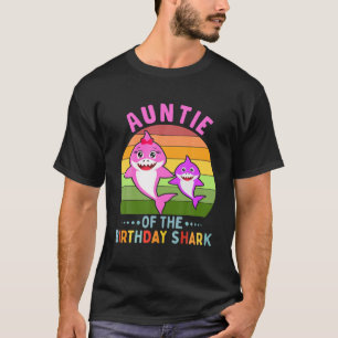 Cute Auntie Of The Shark Birthday Auntie Matching T-Shirt