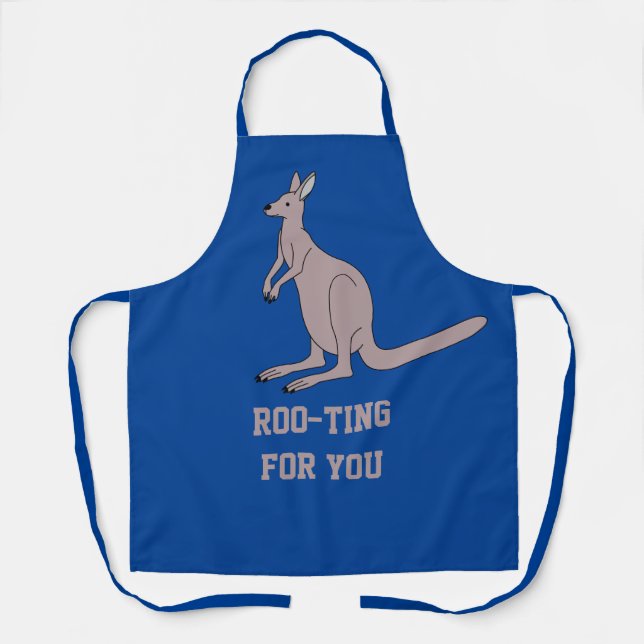 Cute Aussie Funny Kangaroo Pun Roo-ting For You Apron (Front)