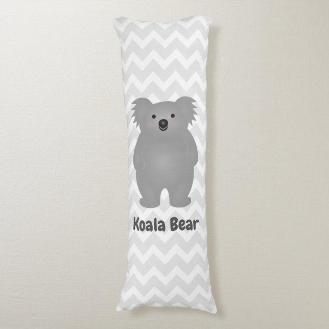 Cute Australia Baby Koala Bear Add Your Name Body Pillow (Front Vertical)