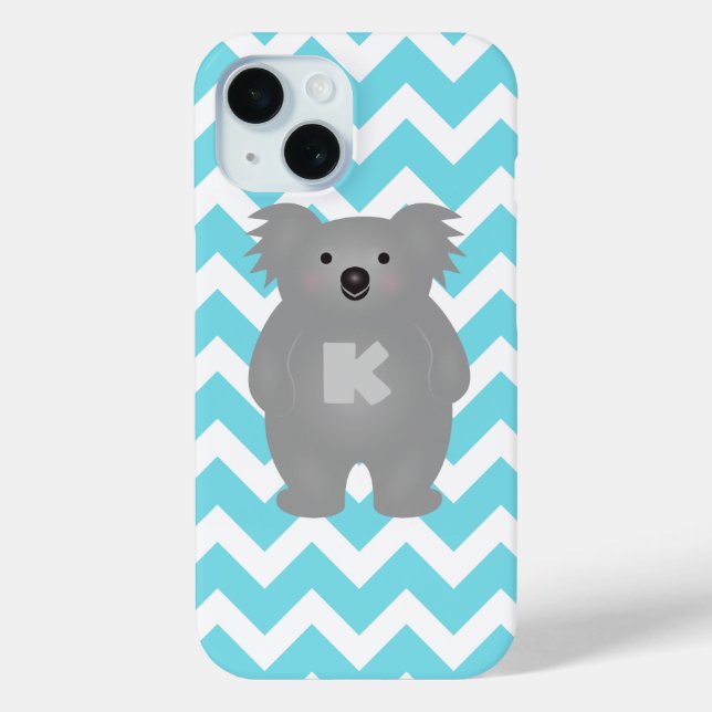 Cute Australia Baby Koala Bear Monogram Case-Mate iPhone Case (Back)