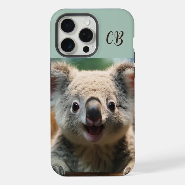 Cute Australian Animal Koala Bear Custom Name iPhone Case (Back)