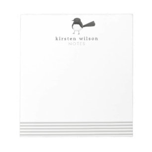 Cute Australian Bird: Willie Wagtail Personalized  Notepad