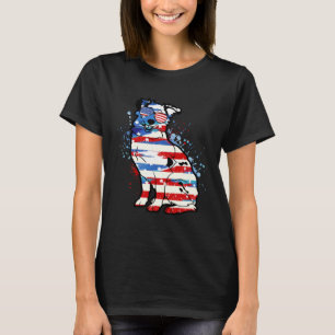 Cute Australian Cattle Dog Dog Watercolor 4th Of J T-Shirt