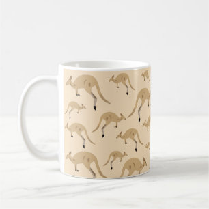 Cute Australian Kangaroo Pattern Coffee Mug