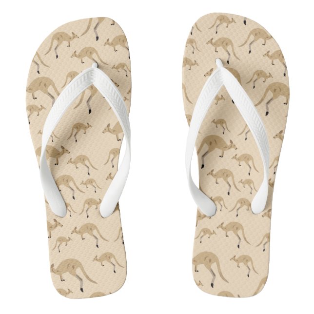 Cute Australian Kangaroo Pattern  Flip Flops (Footbed)
