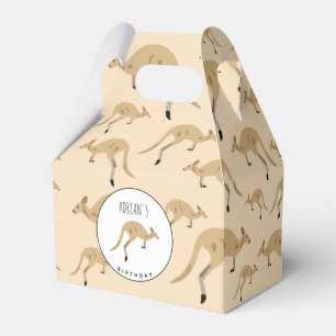 Cute Australian Kangaroo Pattern Kids Birthday Favor Box