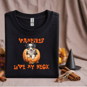 Cute australian shepher halloween orange ironic T-Shirt