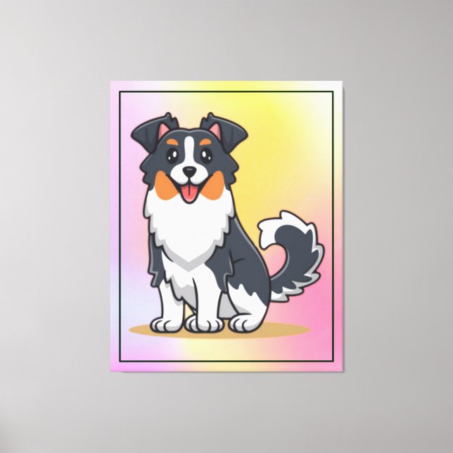 Cute Australian Shepherd-23144 Canvas Print (Front)