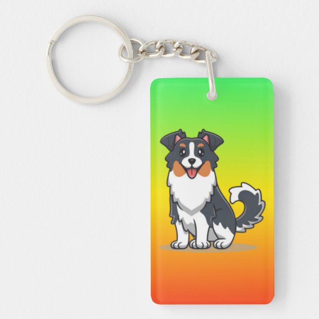 Cute Australian Shepherd-23144 Keychain (Front)