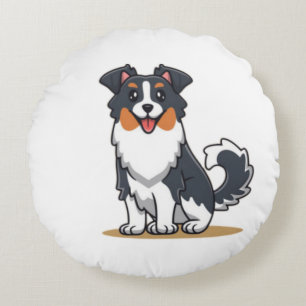 Cute Australian Shepherd-23144 Round Pillow