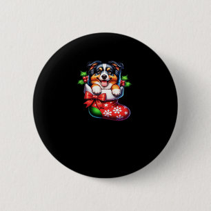 Cute Australian Shepherd Christmas Stocking Classi 2 Inch Round Button