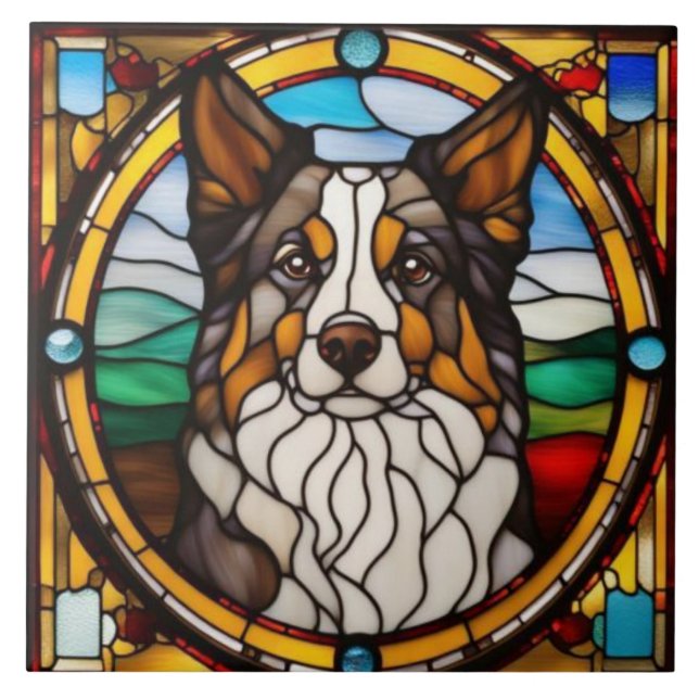 Cute Australian Shepherd Decorative Tile (Front)
