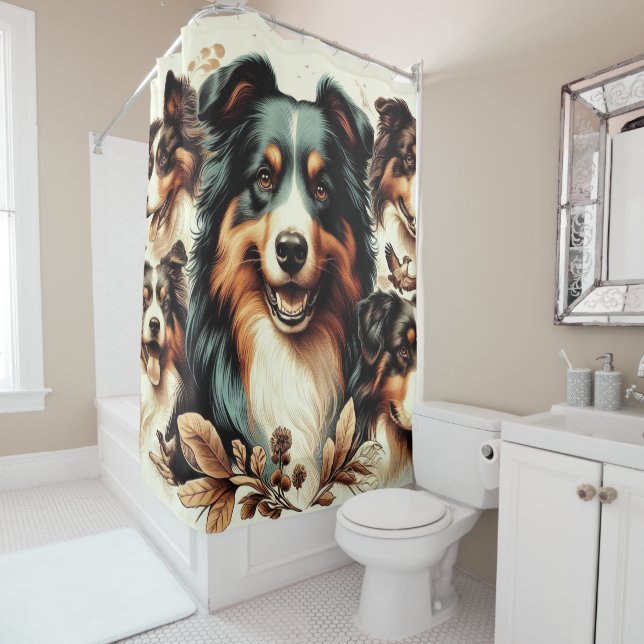 Cute Australian Shepherd Painting (In Situ)