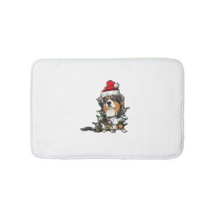 Cute Australian Shepherd Santa Christmas Tree Ligh Bath Mat