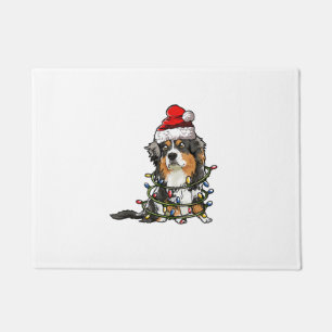 Cute Australian Shepherd Santa Christmas Tree Ligh Doormat