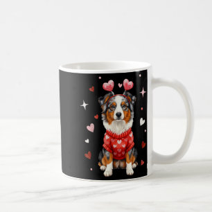 Cute Australian Shepherd Valentine Heart Valentine Coffee Mug