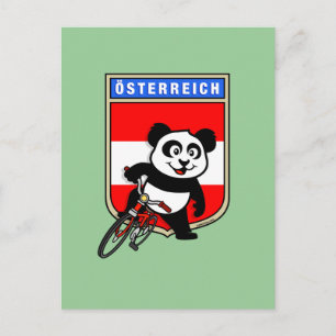 Cute Austria Cycling Panda Postcard