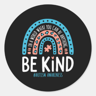 Cute Autism Awareness Classic Round Sticker