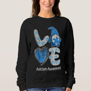 Cute Autism Awareness Love Nordic Gnome Glitter Pu Sweatshirt