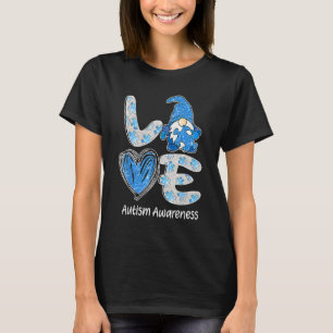 Cute Autism Awareness Love Nordic Gnome Glitter Pu T-Shirt