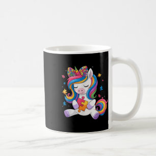 Cute Autism Awareness Toddler Girl Bow Unicorn Puz Coffee Mug