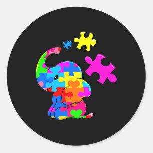 Cute Autism Elephant Autism Awareness Autistic Classic Round Sticker