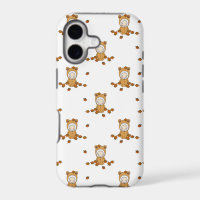 Cute Autumn Babies in Falling Leaves Pattern