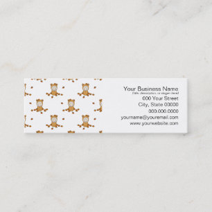 Cute Autumn Babies in Falling Leaves Pattern Mini Business Card