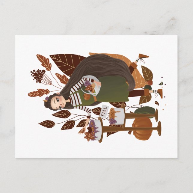 Cute Autumn Baker Postcard (Front)
