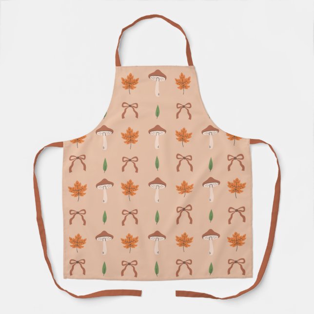 Cute Autumn Bow Pattern Apron (Front)