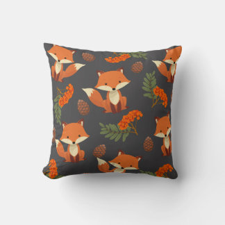 Cute autumn coloured fox pillow for kids
