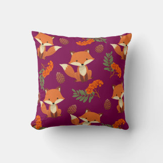 Cute autumn coloured fox pillow for kids