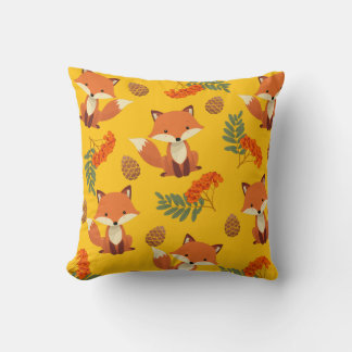 Cute autumn coloured fox pillow for kids
