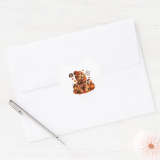 Cute Autumn Dog Sticker | Cozy Fall Puppy Decal