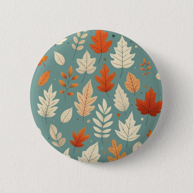Cute autumn/fall leaves 2 inch round button (Front)